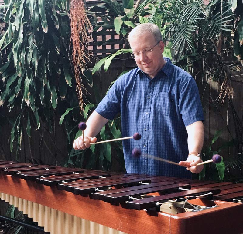 Ben Wahlund plays the marimba in Key West