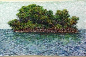 Artwork of mangroves and water