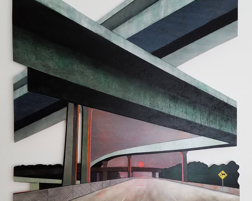 Artwork of highway overpasses