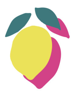 Mangos graphic yellow pink and green
