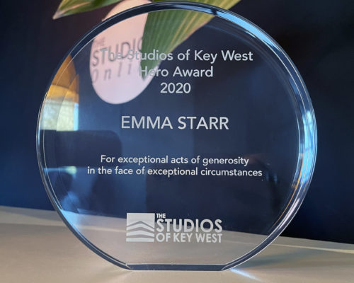 Emma Starr's award from the Studios of Key West