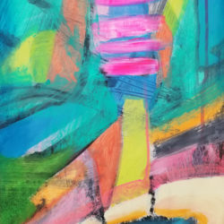 Key West Artist abstract Painting with bright tropical colors