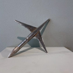 Chrome plated bronze, paint brush with airplane wings