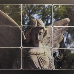 photo collage of stone angel