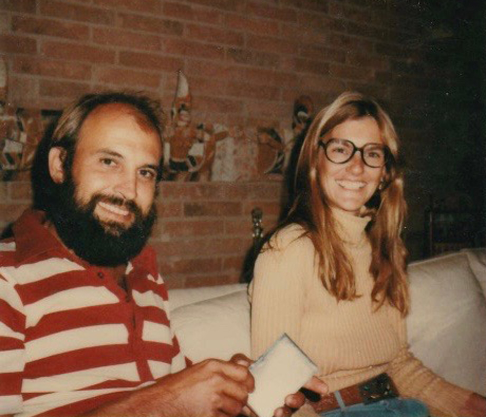 Photo of musician Ben Harrison and artist Helen Harrison as young adults