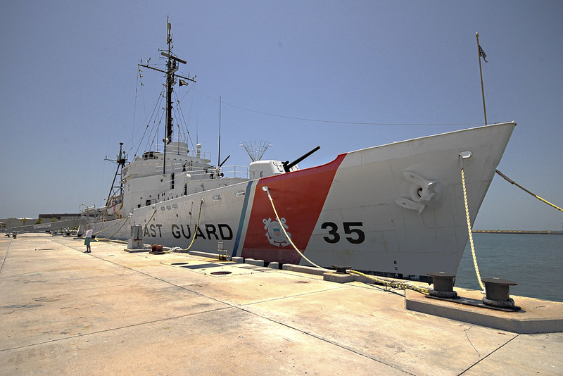 Photo of a US Coast Guard ship the USCG Cutter Ingham