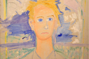 Loose painting of a young Tennessee Williams.