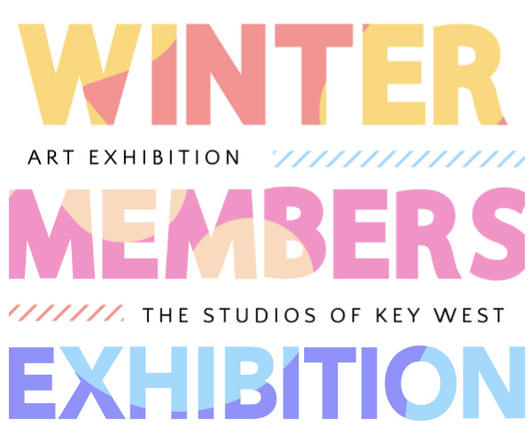 "WINTER MEMBERS EXHIBITION" in bright colorful letters.