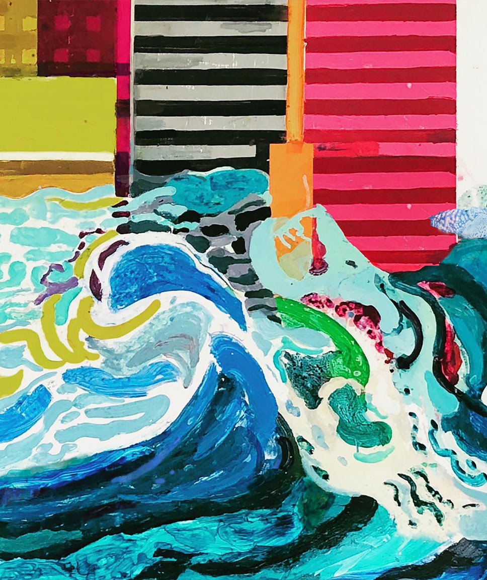 Seas are rising, cities are sinking. Three abstract painters ignite the conversation around climate change and rising sea levels where the natural bumps up against the structural world.