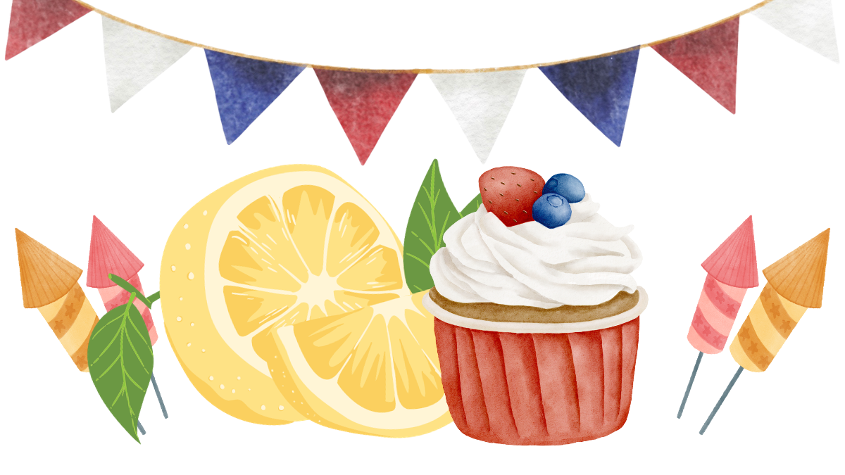 patriotic cupcake, lemon, rockets