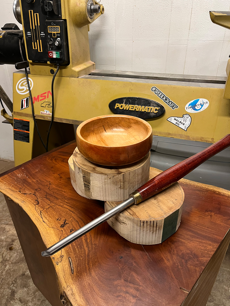 Learn the different stages of wood turning in this hands-on workshop offered at the Studios Woodshop to create a wooden bowl. Ue a bandsaw, turn the wood on a lathe and end up with a food safe bowl!