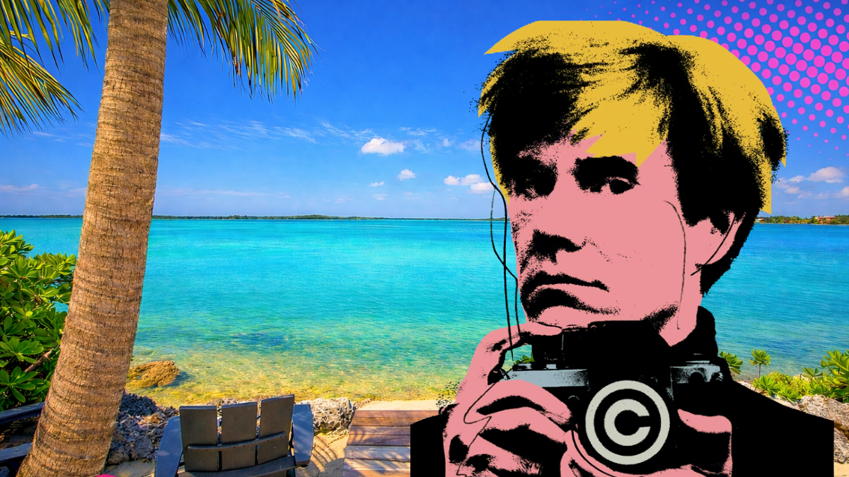 andy warhol on the beach